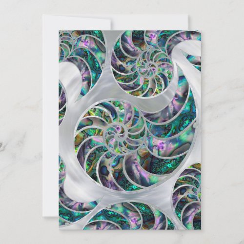 Nautilus Shell Abalone and Pearl Holiday Card