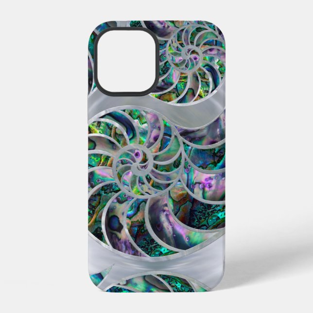 Nautilus Shell Abalone and Pearl Iphone Case (Back)
