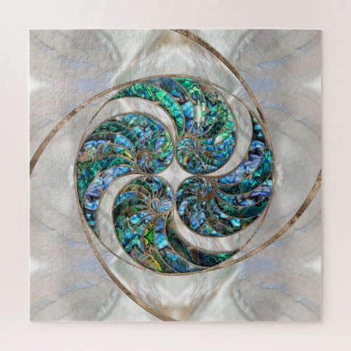 Nautilus Shell _ Abalone and Pearl Jigsaw Puzzle