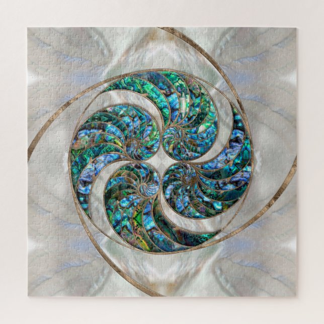 Nautilus Shell - Abalone and Pearl Jigsaw Puzzle (Vertical)