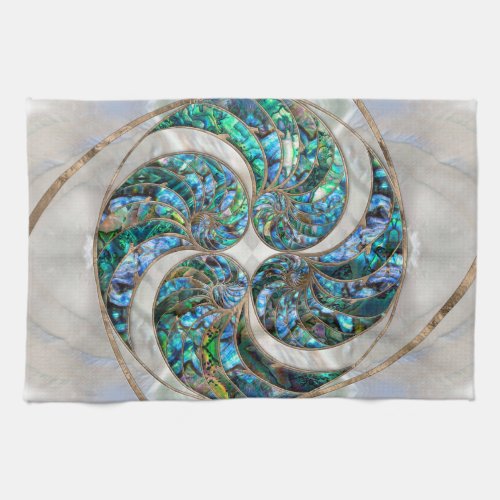 Nautilus Shell _ Abalone and Pearl Kitchen Towel