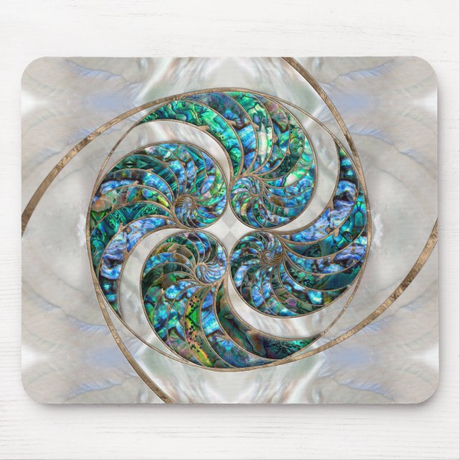 Nautilus Shell - Abalone and Pearl Mouse Pad (Front)