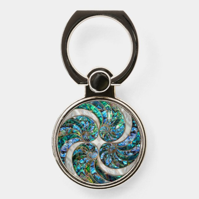 Nautilus Shell - Abalone and Pearl Phone Ring Stand (Front)