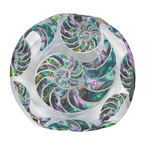 Nautilus Shell Abalone and Pearl Pouf