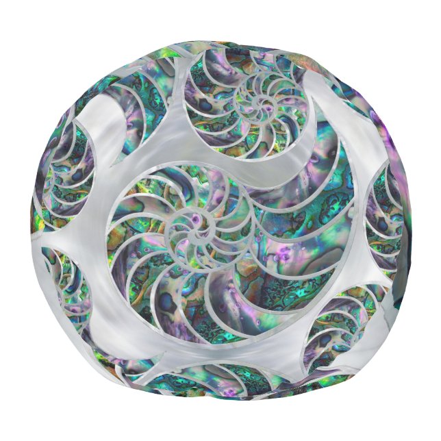 Nautilus Shell Abalone and Pearl Pouf (Bottom)