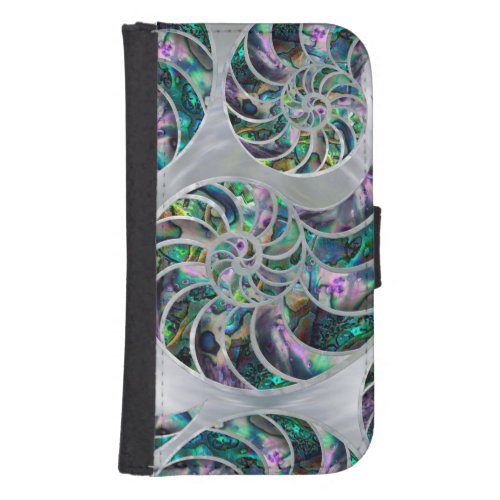 Nautilus Shell Abalone and Pearl Galaxy S4 Wallet Case