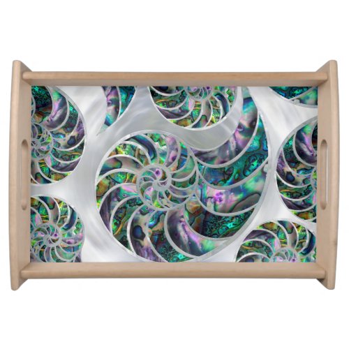 Nautilus Shell Abalone and Pearl Serving Tray