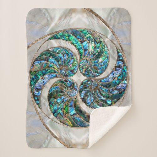 Nautilus Shell _ Abalone and Pearl Sherpa Blanket