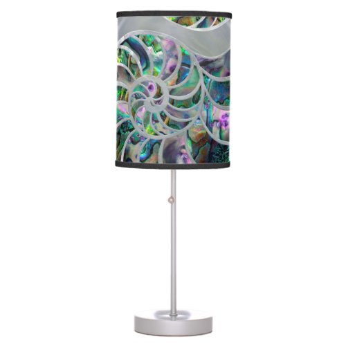 Nautilus Shell Abalone and Pearl Table Lamp