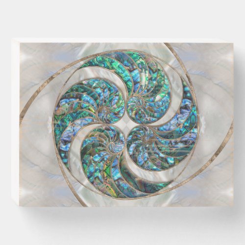 Nautilus Shell _ Abalone and Pearl Wooden Box Sign
