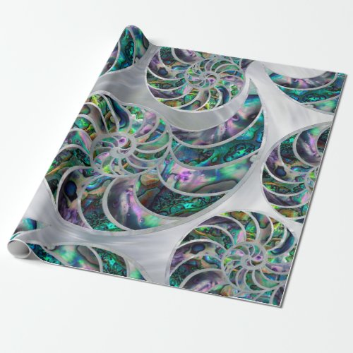 Nautilus Shell Abalone and Pearl Wrapping Paper