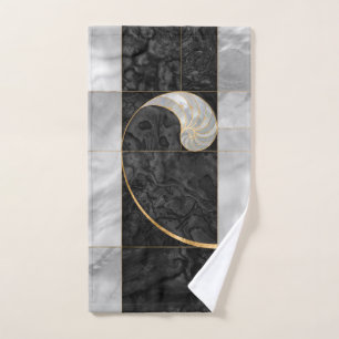Nautilus Shell - Black Abalone and Pearl Bath Towel Set