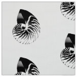 Nautilus Shell - black and white Fabric
