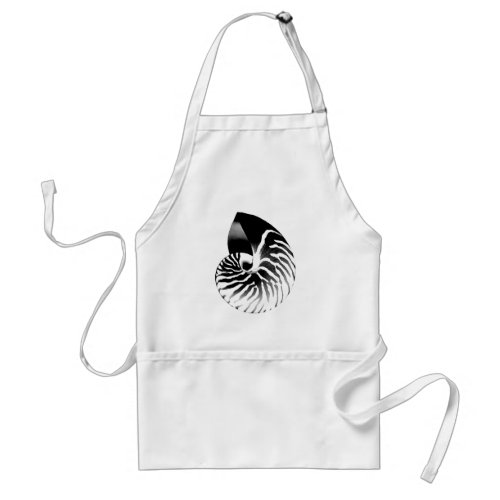 Nautilus shell _ black grey and white adult apron
