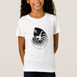 Nautilus shell - black, grey and white T-Shirt