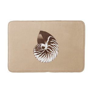 Nautilus shell - brown, white and beige bathroom mat