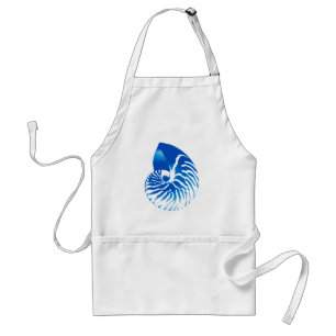 Nautilus shell - cobalt blue and white adult apron