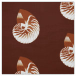 Nautilus Shell - cocoa brown and white Fabric