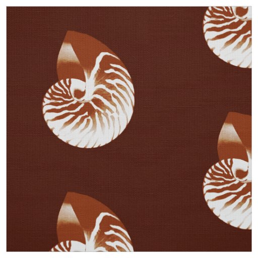 Nautilus Shell - cocoa brown and white Fabric