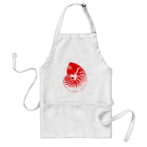 Nautilus shell _ dark red and white adult apron