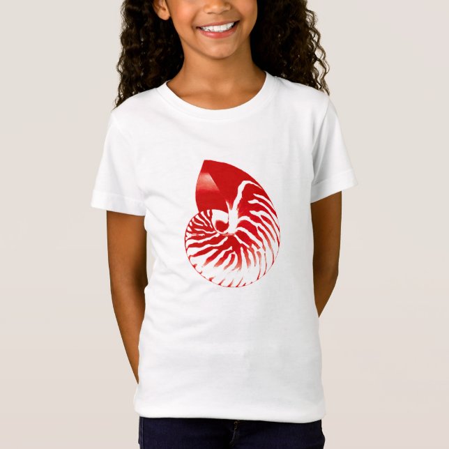 Nautilus shell - dark red and white T-Shirt (Front)
