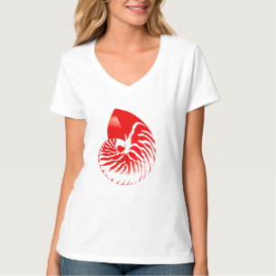 Nautilus shell - dark red and white T-Shirt