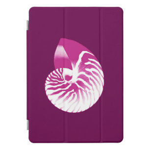 Nautilus shell - eggplant purple and white iPad pro cover