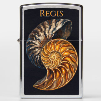 Nautilus Shell Golden Spiral — Zippo Lighter
