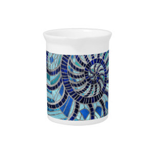 Nautilus Shell mosaic art Beverage Pitcher