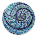 Nautilus Shell mosaic art Ceramic Knob