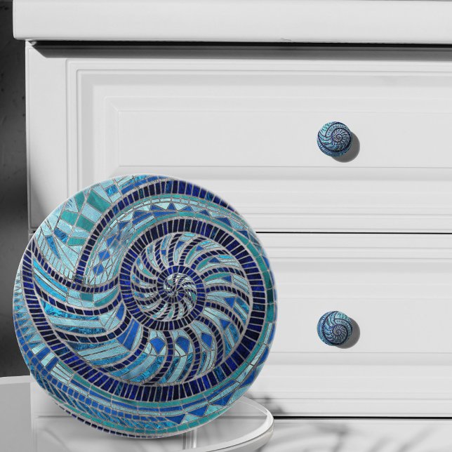 Nautilus Shell mosaic art Ceramic Knob (Creator Uploaded)
