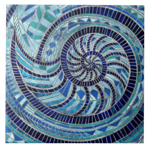 Nautilus Shell mosaic art Ceramic Tile