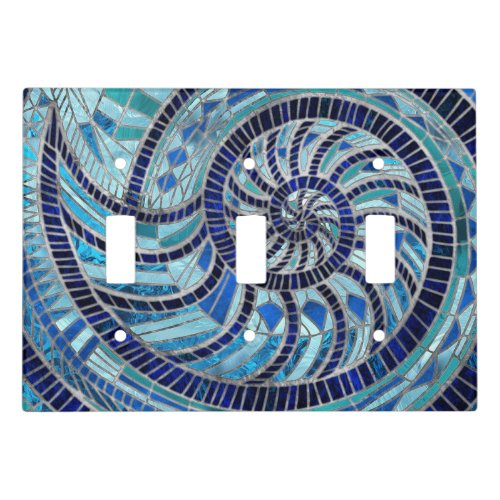 Nautilus Shell mosaic art Light Switch Cover