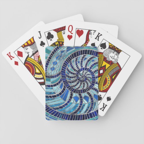 Nautilus Shell mosaic art Playing Cards