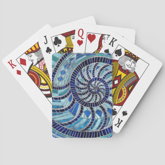 Nautilus Shell mosaic art Poker Cards (Back)