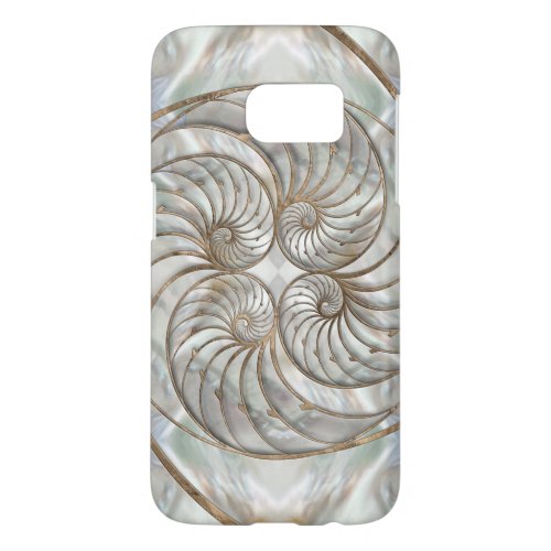 Nautilus Shell _ Mother of Pearl and gold Samsung Galaxy S7 Case