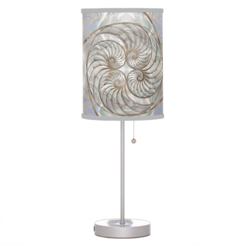 Nautilus Shell _ Mother of Pearl and gold Table Lamp