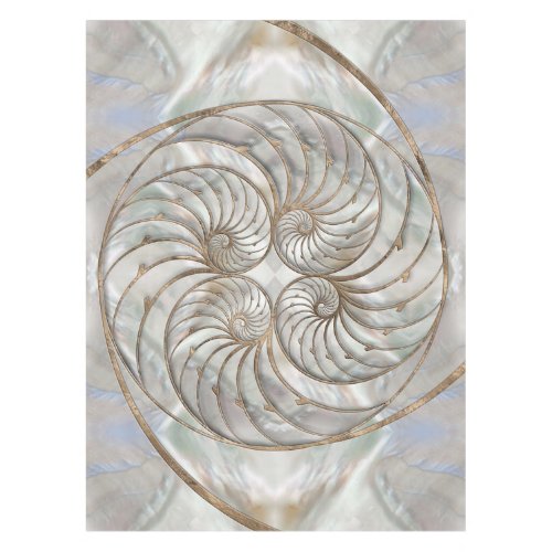 Nautilus Shell _ Mother of Pearl and gold Tablecloth