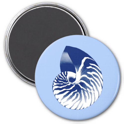 Nautilus shell _ navy white  light blue magnet