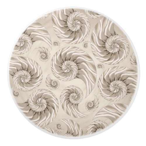 Nautilus Shell Pattern Ceramic Knob