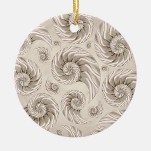 Nautilus Shell Pattern Ceramic Ornament