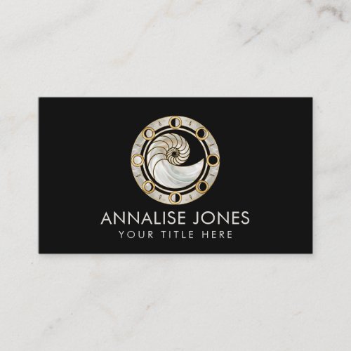 Nautilus Shell _ Phases of the moon Business Card