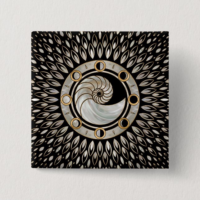 Nautilus Shell - Phases of the moon Button (Front)