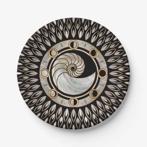 Nautilus Shell _ Phases of the moon Paper Plates