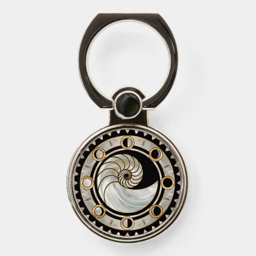 Nautilus Shell _ Phases of the moon Phone Ring Stand