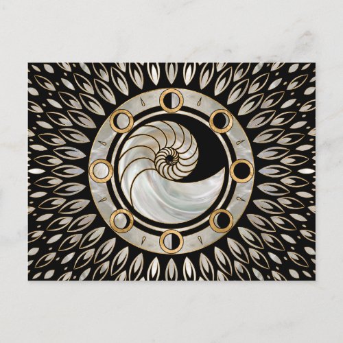 Nautilus Shell _ Phases of the moon Postcard