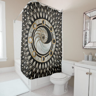 Nautilus Shell - Phases of the moon Shower Curtain