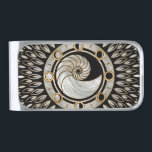 Nautilus Shell - Phases of the moon Silver Finish Money Clip<br><div class="desc">Nautilus Shell - Phases of the moon</div>
