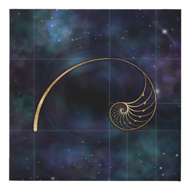 Nautilus Shell - Sacred Geometry Faux Canvas Print (Front)