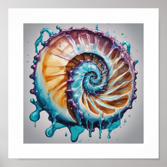 Nautilus Shell Sea World Poster (Front)